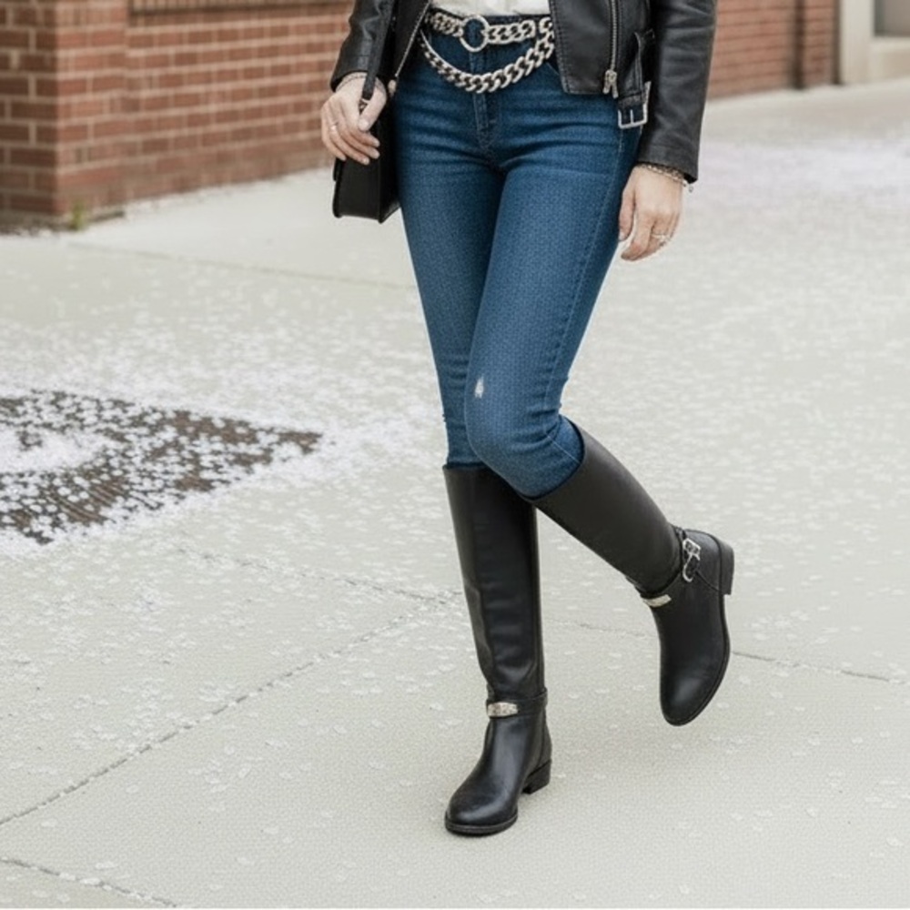 Michael Kors Arley Riding Boot Black Knee High Boots - 6M